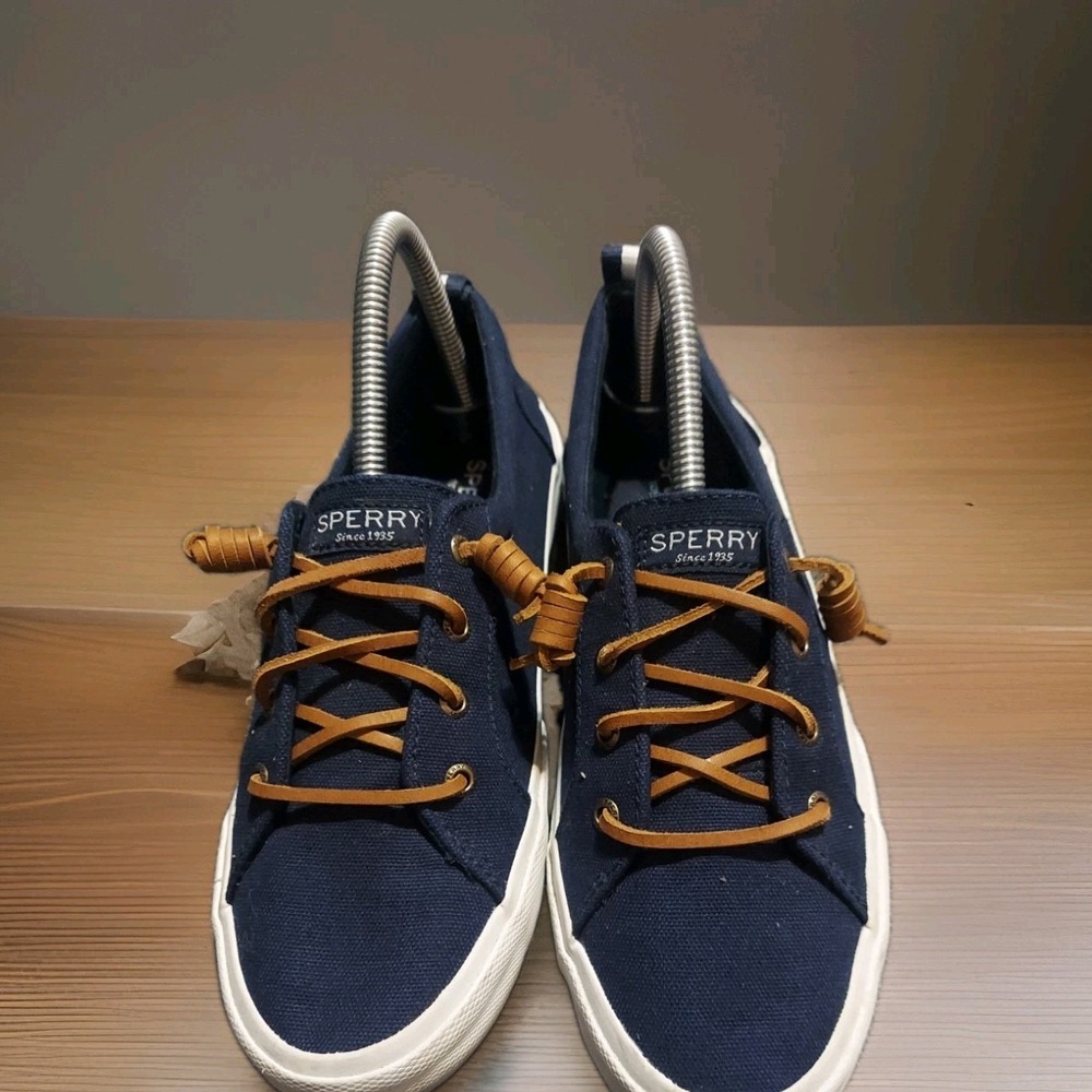 Sperry Women's Crest Vibe | Linen Navy |‎ Size 8 Preppy Y2K Slip On Boho Shoes